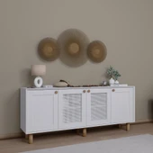 Midoser Bohem Serisi Natura 2 Kapak Pvc Hasır Desen Mat Beyaz Konsol - 2