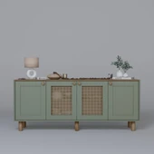 Midoser Bohem Serisi Natura 2 Kapak Pvc Hasır Desen Yeşil Konsol - 5