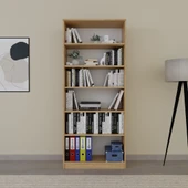 Midoser Lucas Cam Kapaklı Vitrin - Büfe - Kitaplık ve Çok Amaçlı Dolap ( AYARLANABİLİR RAF ) Ceviz - Meşe - 2