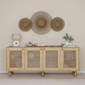 Midoser Bohem Serisi Natura Pvc Hasır Desen Ceviz - Meşe Konsol - 1