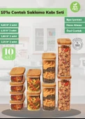 10’lu Saklama Kabı Seti BPA Free Erzak Bakliyat Kutusu Hava Almaz - 1