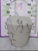 Beyaz desenli dekoratif seramik saksısı 27 X 17 CM - 3