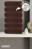 6'lı Kahverengi Banyo Havlusu - 70x140 Cm, 490 Gr, %100pamuk, Spa Ve Otel Havlusu, Günlük Kullanıma - 2