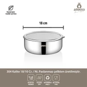 Amboss SteelBox 2 Parça Paslanmaz Çelik Şeffaf Kapaklı Saklama Kabı 18 cm - 3