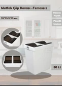 Çöp Kovası Bas Çek Mutfak Banyo Çöp Kutusu Antrasit 80 Litre - 2