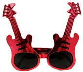 KENPAZAR Kırmızı Renk Rockn Roll Gitar Şekilli Parti Gözlüğü 15x15 cm - 1