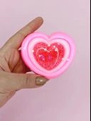 Sevimli Kalp Squishy Simli Yumuşacık (7x9 cm) Kalp Sukuşi - Pembe - 1