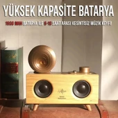 Retro Tasarım Gürültü Önler 3D Ses Bluetooth Müzik Çalar Hoparlör - 4