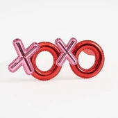 KENPAZAR Kırmızı Renk Xoxo Yazılı Parti Gözlüğü 17x7 cm - 2