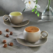 Schafer Aurora 2 Kişilik Kahve Fincan Seti 4 Parça-Kahve/Bej - 1