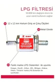 SMF  Lpg Otogaz Filtresi 12x12 Cangas , Zavolli , Atiker , Akl ,aldesa ,mimgas, Vikars Uyumlu - 1