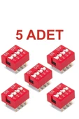 Rodevino 5 Adet 4 Pin Dıp Switch Kırmızı On‑off 2.54 mm Pcb thumbnail 1
