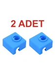 Rodevino 2 Adet 3d Yazıcı E3d-v6 Mk8 / Mk9 Alüminyum Isıtıcı Blok Silikon Kılıfı - Mavi thumbnail 1