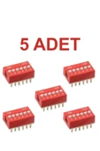 Rodevino 5 Adet 6 Pin Dıp Switch Kırmızı On‑off 2.54 mm Pcb thumbnail 1
