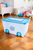 Flora Tekerlekli Oyuncak Kutusu 60 Lt Mavi. - 2