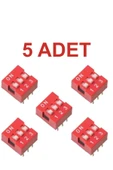 Rodevino 5 Adet 3 Pin Dıp Switch Kırmızı On‑off 2.54 mm Pcb thumbnail 1