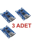 Rodevino 3 Adet Tp4056 3,7v Şarj Devresi - Korumalı Mod Type C thumbnail 1
