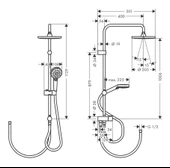 Hansgrohe Vernis Blend 200 Reno Duş Kolonu Ecosmart Satin Siyah 26099670 - 4