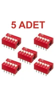 Rodevino 5 Adet 5 Pin Dıp Switch Kırmızı On‑off 2.54 mm Pcb thumbnail 1