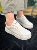 Günlük Kadın Spor Ayakkabı Ortopedik Vegan Deri Bağcık Hafif Kalın Yüksek Taban Yürüyüş Sneaker 102 - 2