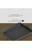 Lava Döküm Dikdörtgen 26x32 Metal Kulplu Izgara Tava - 6
