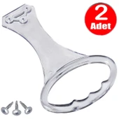 Şeffaf Plastik Baza Yatak Kulpu Esnek Kaldırma Tutma Kulp Kolu Elcek Tutacağı Kulbu -2 Adet - 1