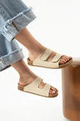 Albishoes Charlie Çift Cırtlı Çift Bantlı Yumuşak Rahat Taban Anatomik Günlük Bantlı Kadın Terlik - 3