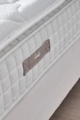 Zambak Modeli Full Ortopedik Çift Kişilik Pedli Yataklı Baza ve Başlık Takımı 3 lü Set - 11