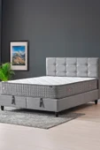 Mimoza Modeli Çift Kişilik Full Ortopedik Yataklı Sandıklı Baza ve Başlık Takımı 3 lü Set - 2