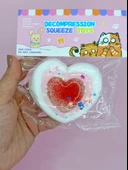 Sevimli Kalp Squishy Simli Yumuşacık (7x9 cm) Kalp Sukuşi - Beyaz - 5