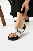 Albishoes Scarlett Kadın Tokalı Çapraz Anatomik Taban Konfor Hafif Rahat Taban Günlük Kadın Terlik - 3