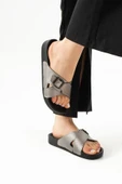 Albishoes Scarlett Kadın Tokalı Çapraz Anatomik Taban Konfor Hafif Rahat Taban Günlük Kadın Terlik - 3