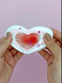 Sevimli Kalp Squishy Simli Yumuşacık (7x9 cm) Kalp Sukuşi - Beyaz - 4