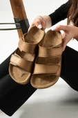 Albishoes Charlie Çift Cırtlı Çift Bantlı Yumuşak Rahat Taban Anatomik Günlük Bantlı Kadın Terlik - 2