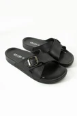 Albishoes Scarlett Kadın Tokalı Çapraz Anatomik Taban Konfor Hafif Rahat Taban Günlük Kadın Terlik - 5