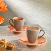 Schafer Aurora 2 Kişilik Kahve Fincan Seti 4 Parça-Pembe - 1