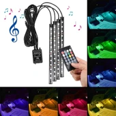 Oto Ayak Altı Led Lamba Uzaktan Kumandalı Sese Duyarlı 12V 4 Adet thumbnail 1