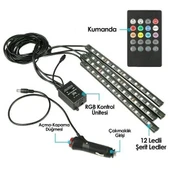 Oto Ayak Altı Led Lamba Uzaktan Kumandalı Sese Duyarlı 12V 4 Adet thumbnail 2