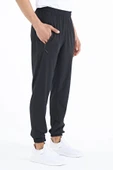 TOMMY LIFE Siyah Erkek Basic Cepli Bağcıklı Rahat Form Lastik Paça Eşofman Altı - 84826 - 3
