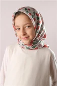 Kiremit Dijital Baskılı Çocuk Tesettür Eşarp Pamuk Polyester Vişne Desenli 6001_05 thumbnail 1