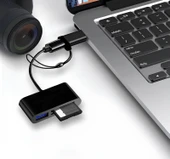 A5256 Type-C Micro Usb 3in1 Sd Micrsd Kart Okuyucu Otg Çevirici Kablosu - 3