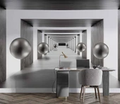 3D Tünel Görünümlü Duvar Kağıdı Baskı thumbnail 4