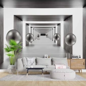 3D Tünel Görünümlü Duvar Kağıdı Baskı thumbnail 1