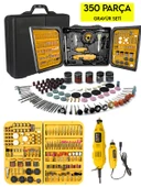 Rowermax 350 Parça  Çift Makinalı Gravür Oyma Dremel Taşlama Zımpara 130 W - 1