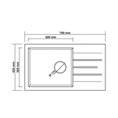 Real Stone P010 ASSOS 76 XL Antrasit Granit Mutfak Eviyesi 76x43.5 cm - 2