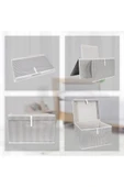 Maxi Kutu Hurç, Çarşaf Yastık Kıyafet Dolap İçi Düzenleyici Mukavva Destekli (50x40cm) 1 Adet Gri thumbnail 4