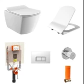 Creavit Elegant Rim-off Asma Klozet + Yavaş Kapanır Kapak + VitrA Gömme Rezervuar Set - 1