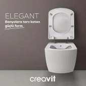 Creavit Elegant Rim-off Asma Klozet + Yavaş Kapanır Kapak + VitrA Gömme Rezervuar Set - 10