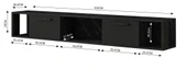 T006 Viero Mermer Desenli Duvara Monte TV Ünitesi – 160 cm, Kapaklı Raflı, Siyah - 5
