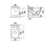Creavit Trend Kare Asma Klozet + Nkp Duroplast Yavaş Kapanır Kapak thumbnail 4